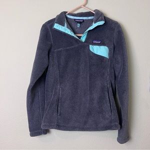 Patagonia Re- Toll Snap Pullover grey and mint‎ blue